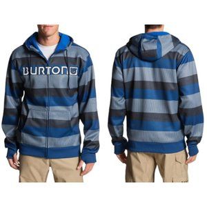 Burton Bonded Fleece Dryride Columbo  Striped Full-zip Hoodie Jacket Siz…